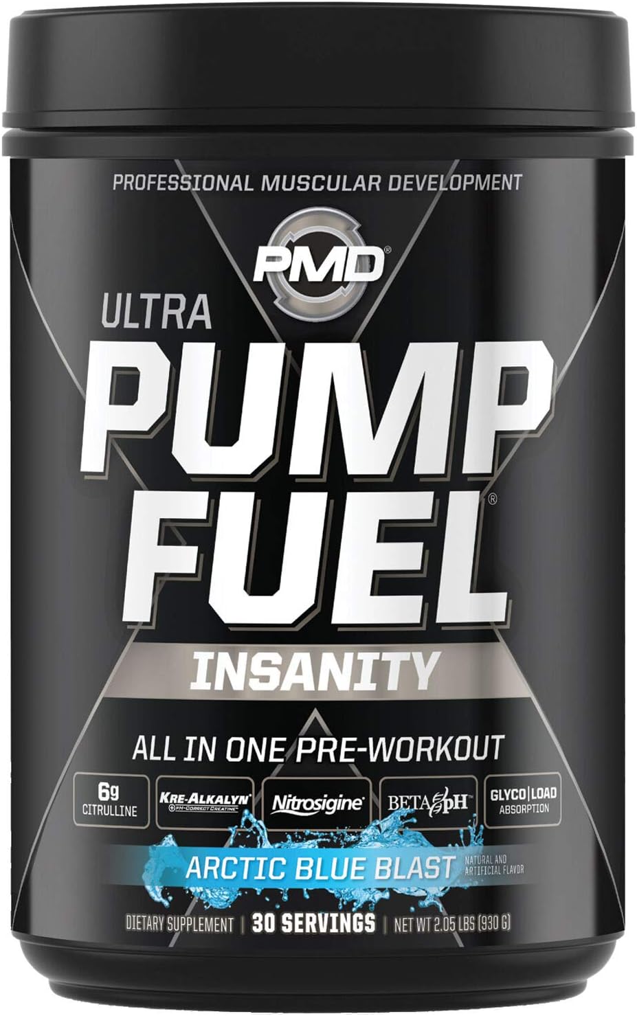 PMD Sports Pump Fuel Ultra Insanity Arctic Blue Blast Flavor - 30 Servings