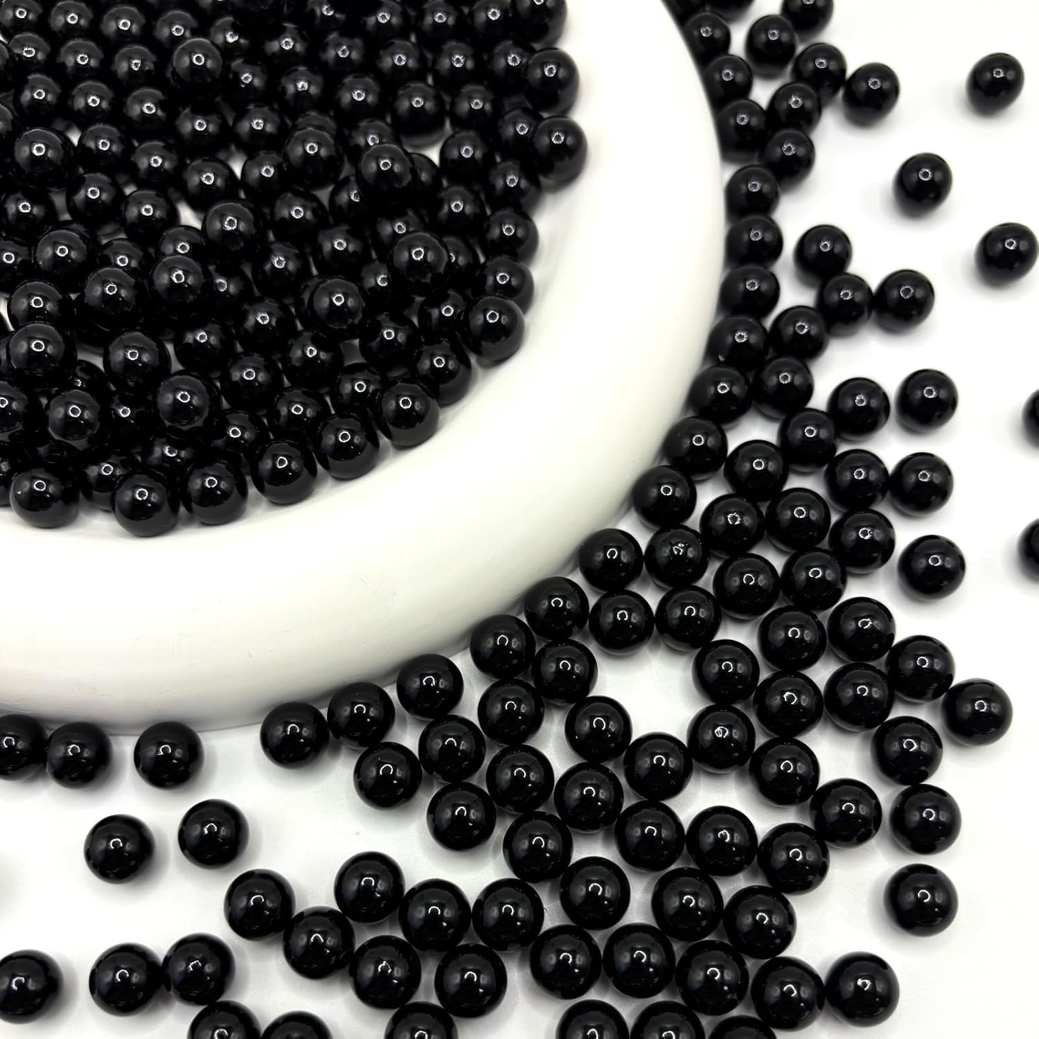 Pearls No Holes, 1200pcs Black Pearls for Crafting, 3mm Round Pearls Beads for DIY, Table Scatter, Home Wedding, Birthday Party, Home Decorat, Wedding, Birthday Party - Image 4