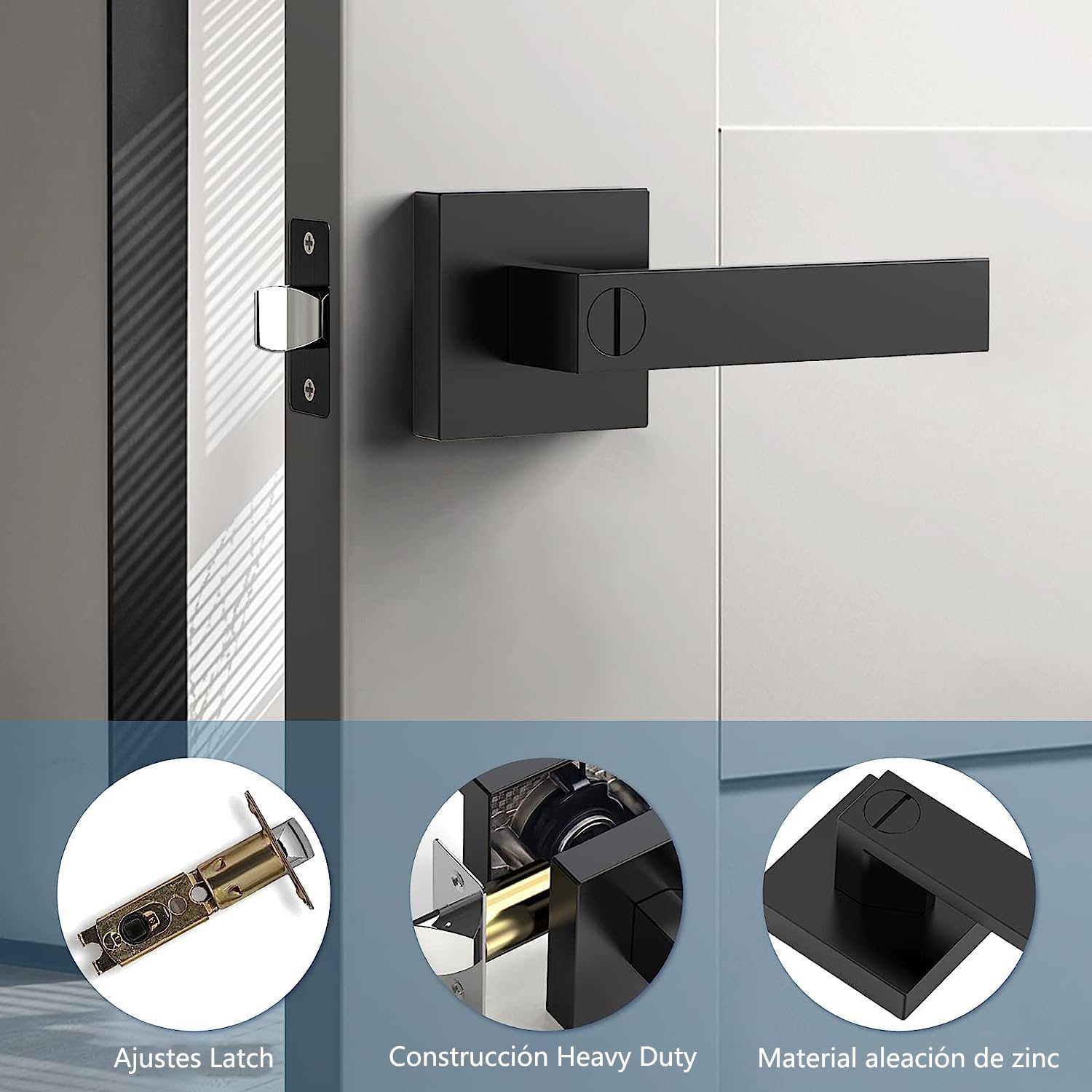Manijas De Puerta Leydebong 5 Pack, Privacidad Sin Llave, | Meses Sin