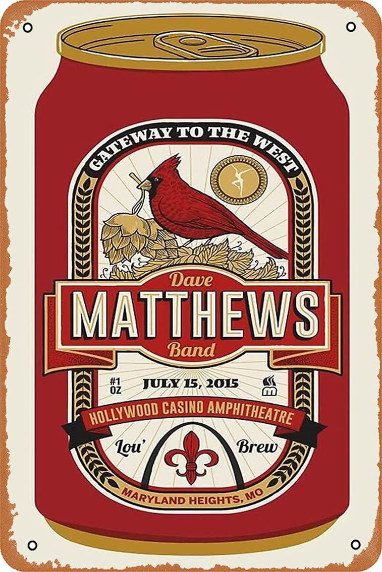 TOLANK Dave Matthews Band Poster Metal Sign 8X12 Inch Art Wall Decor