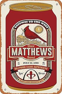 XLSIPOE Dave Matthews Band Poster Metal Sign 8X12 Inch Art Wall Decor