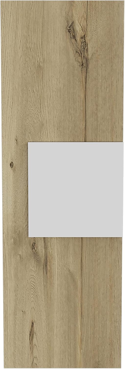Medicine 38H Single Door Cabinet, 3 Shelves, Light Oak/White