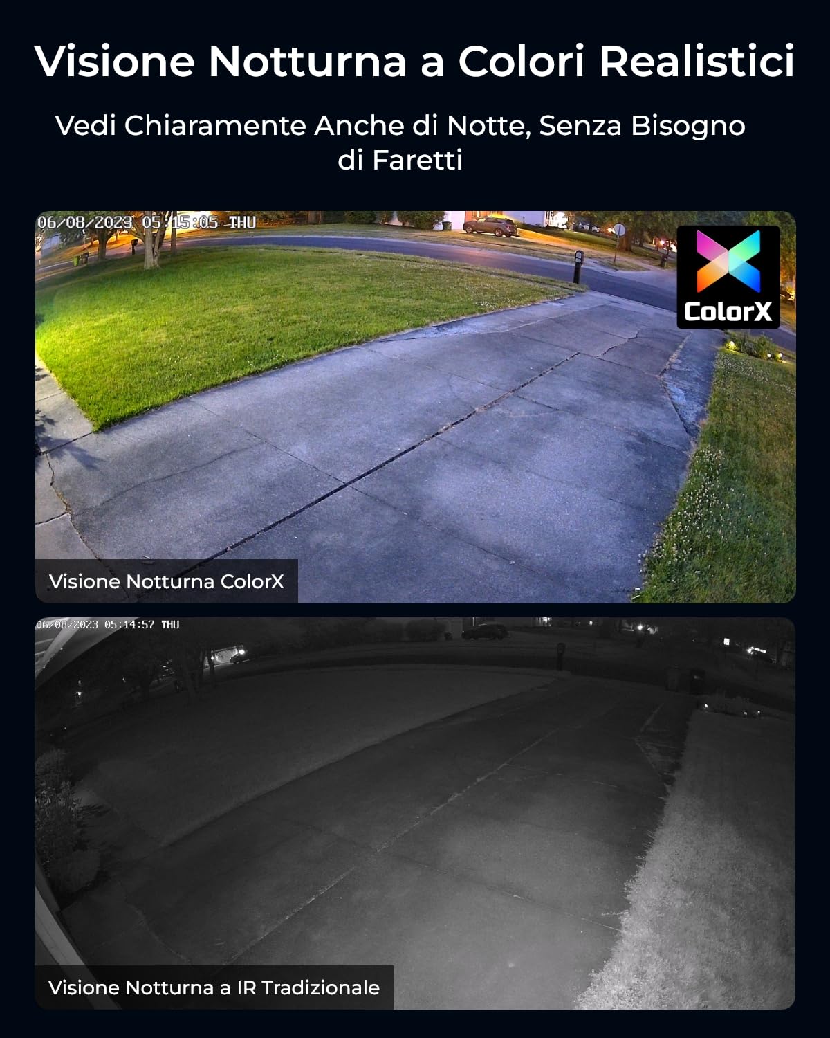 Reolink 2K+ Telecamera Wi-Fi Esterno con Pan Tilt, Visione Notturna True Color F1.0 in Luce Basso, WiFi Dual-Band 2,4/5 GHz, Rilevamento Persone/Veicoli/Animali, Audio Bidirezionale, E1 Outdoor CX