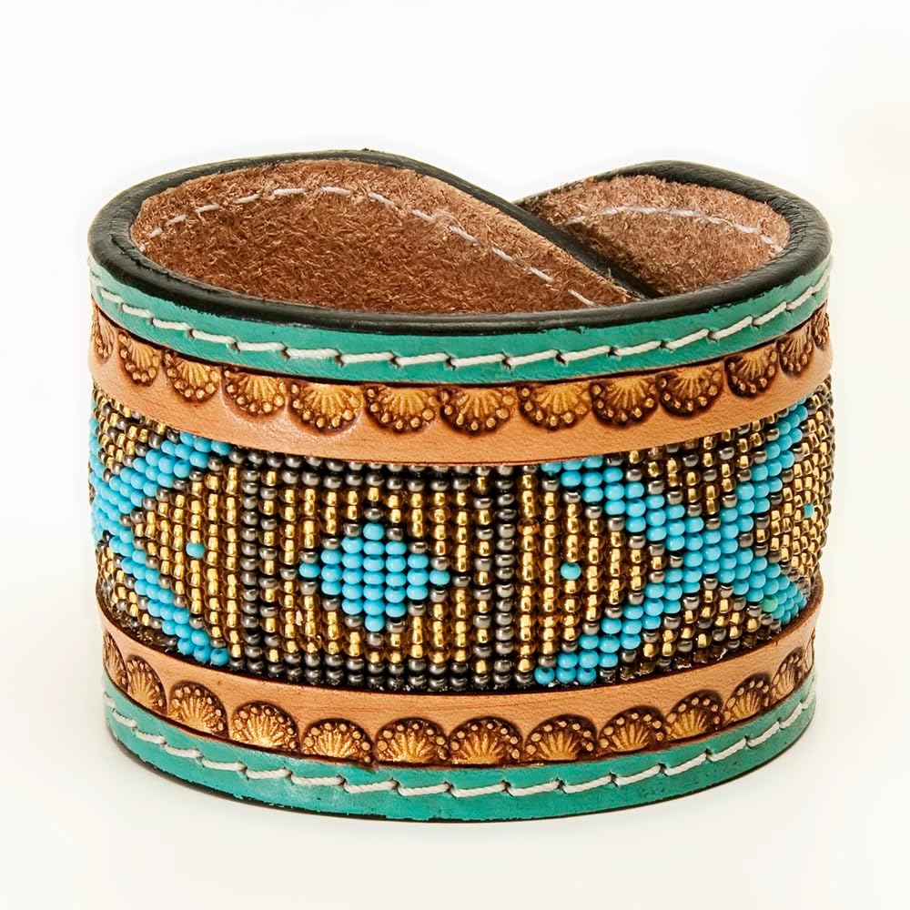 American Darling Bracelet Hand Tooled Carved Genuine Leather Women | Handmade Western Rustic