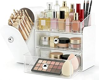 Makeup Organizer for Vanity with Brush Holder...