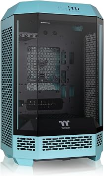 Thermaltake Tower 300 Turquoise Micro-ATX Case with 2x140mm CT Fan Included, Radiator Mount up to 420mm, Optional Chassis Bracket Kit for Viewing
