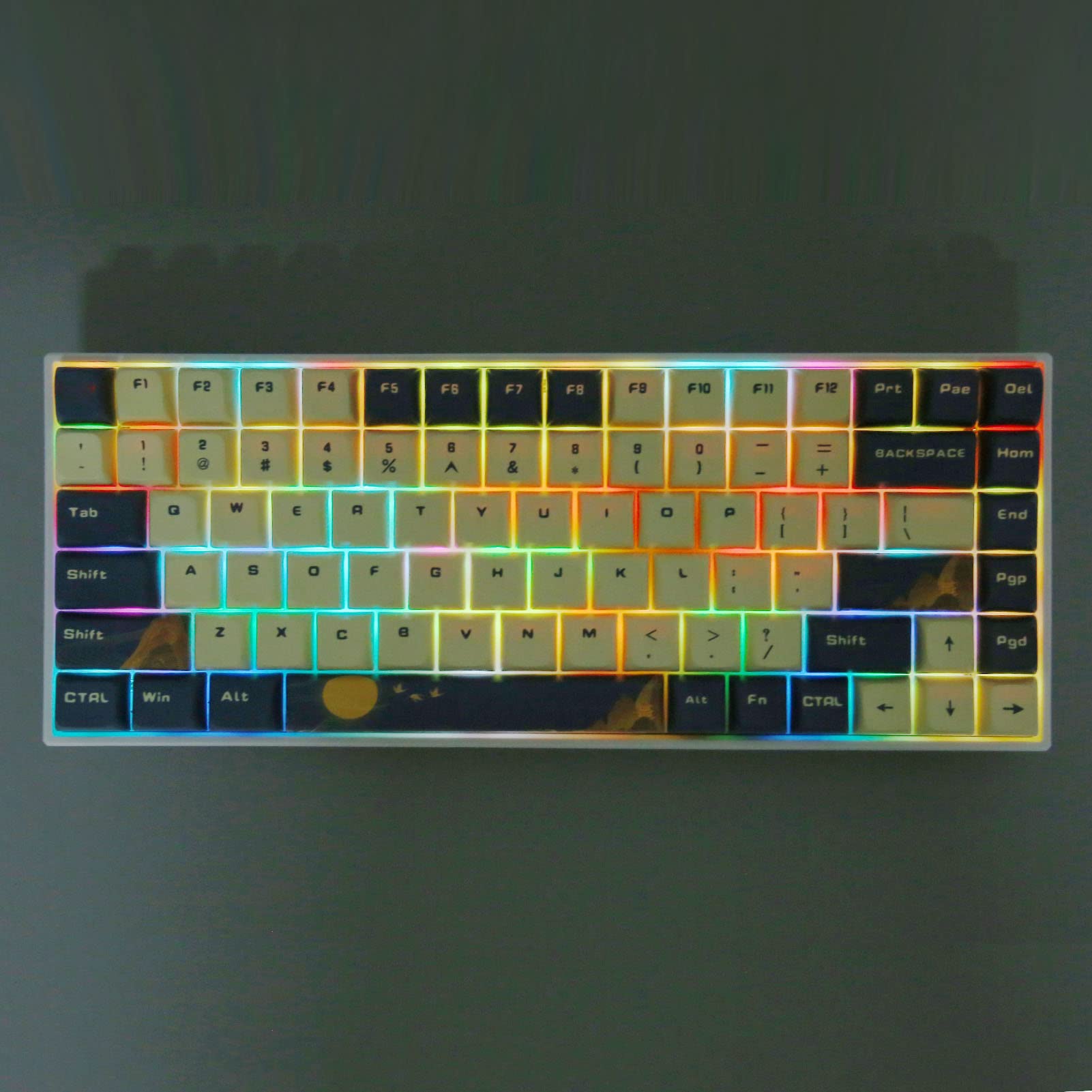 rgb 青白　専用 Amazon | 84キーメカニカルゲーミングキーボード、2.4G Bluetooth RGB