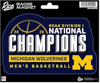 Rico Industries NCAA Michigan Wolverines 2026 Men's Basketball National Champions Badge Magnet - for Car, Fridge