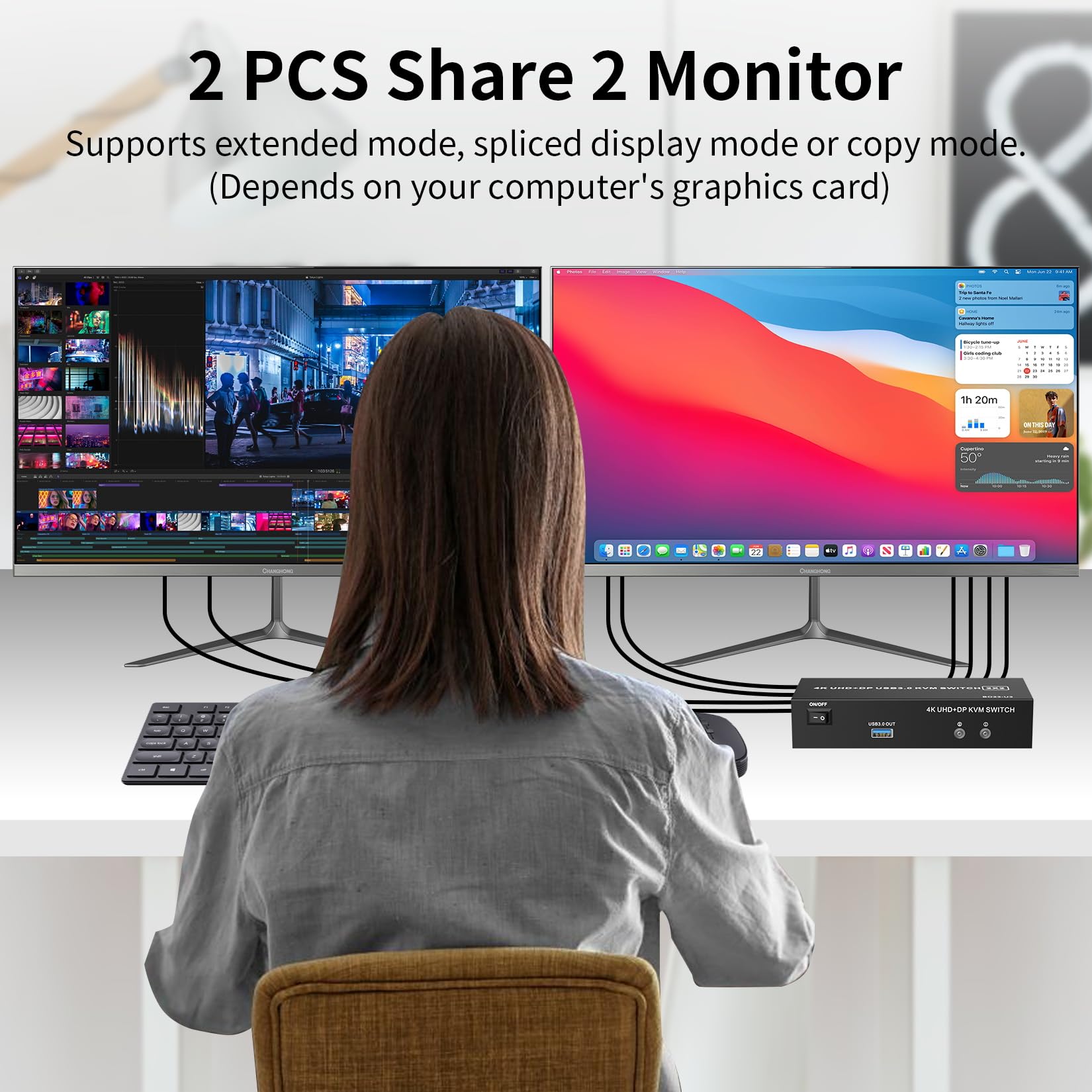 Hdmi Displayport Kvm Switch Dual Monitor 4k 60hz Hdmi Displayport Kvm - View #2