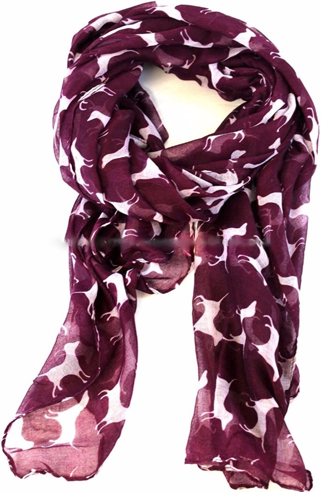 World Of Shawls Women's Labrador Plum Pug Dog, Dachshund Dogs, Spaniel Dog Print Scarf - All Seasons Lovely Soft Scarf Wraps Shawl Scarves (Labrador Plum)