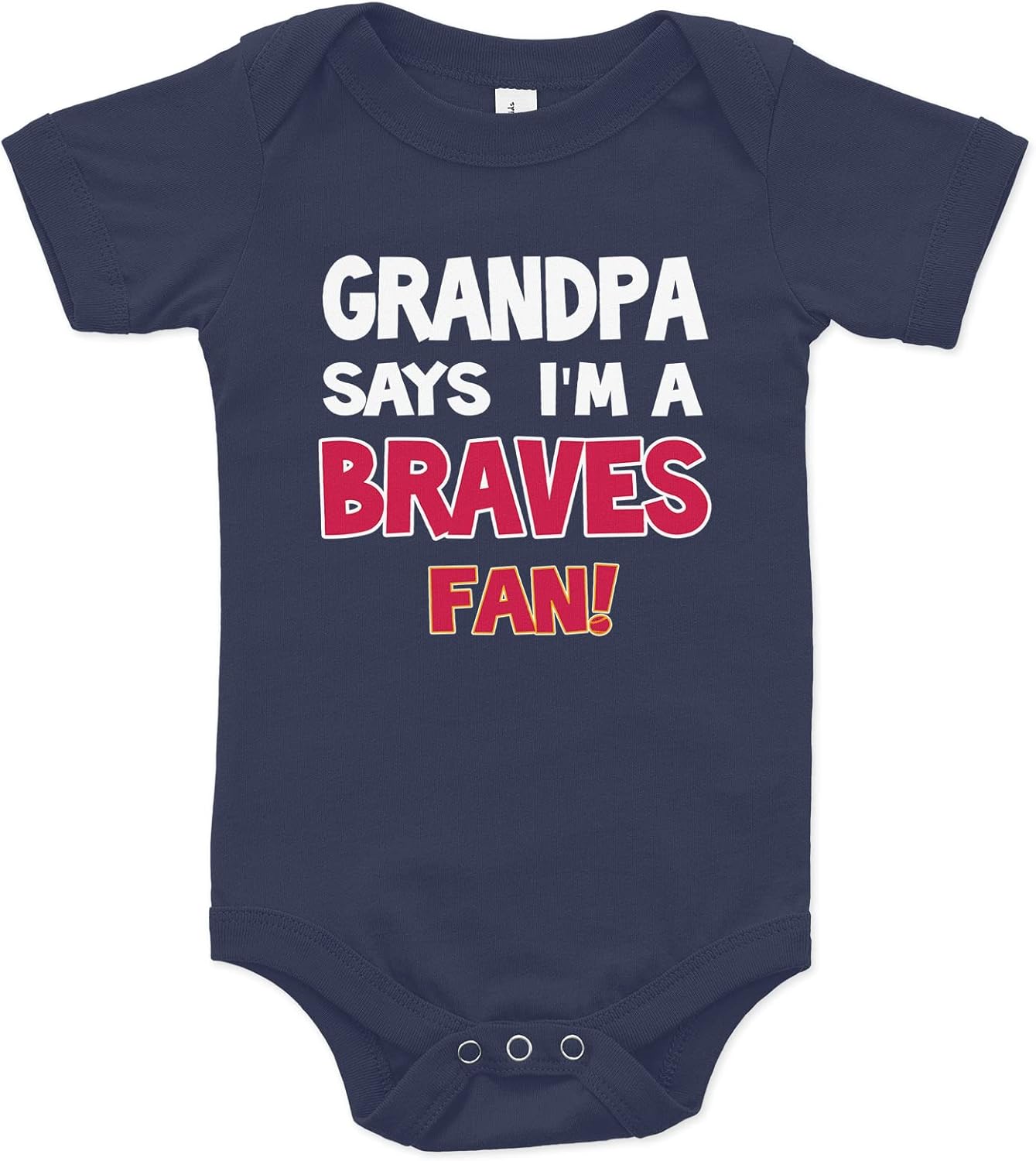 NanyCrafts' Grandpa Says I'm a Braves Fan Baby Bodysuit, Baby Braves Fan