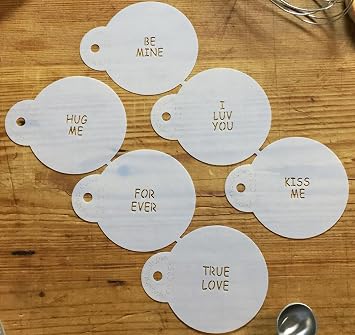 Designer Stencils Candy Heart Sayings Cookie Stencils, Small, Beige/Semi-Transparent