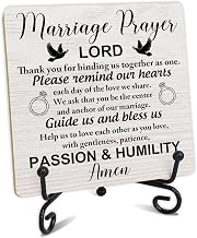 Christian Gifts for Women Men, Religious Wedding Gift, Wedding Gifts For Couples Newlyweds, Marriage Blessing Gifts, Engagement Gifts for Couples, Christian Wooden Plaque Sign With Stand