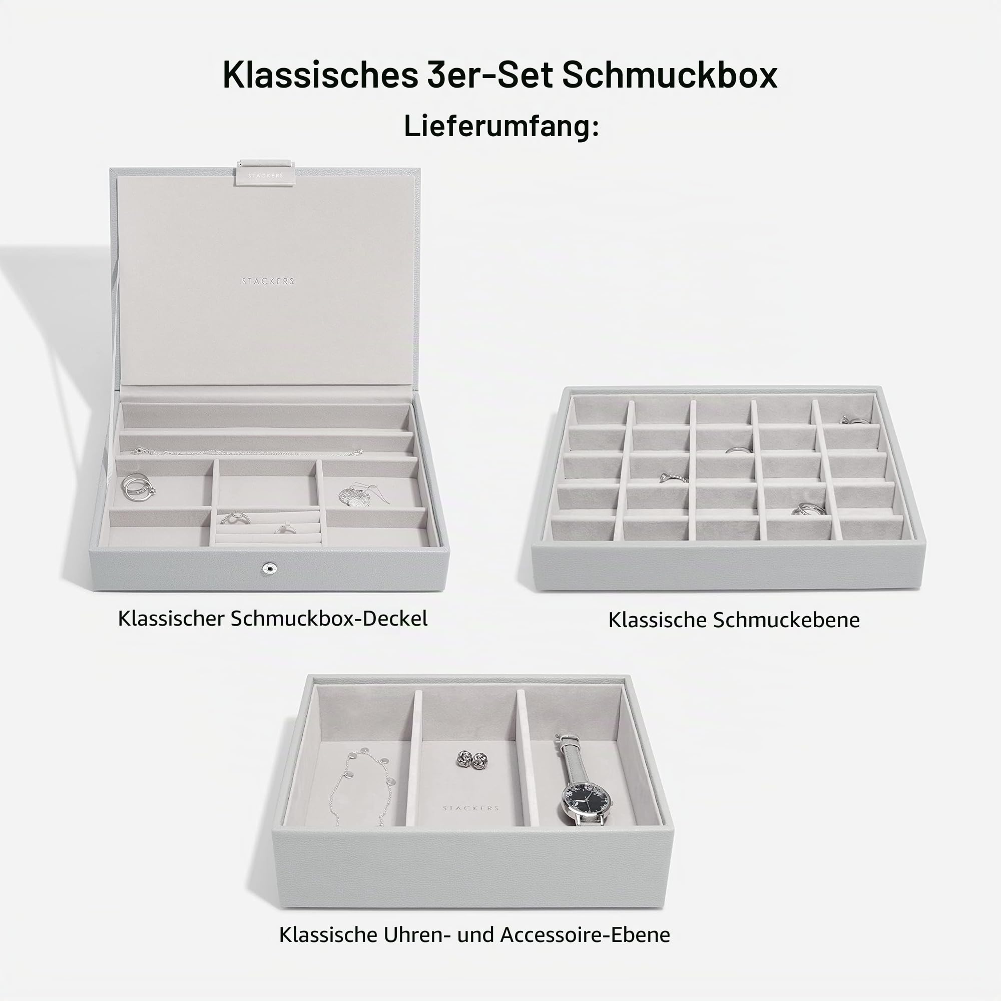 Stackers Grau Klassisch Schmuckschatulle -3