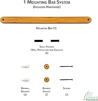 Vista 6 de Grassracks Estantes flotantes de bambú, estante fuerte montado en la pared (estante individual)