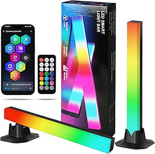 HOTUT Lampe LED TV, 2PCS Gaming Smart LED Lampe, Barre Lumineuse RGB, RGB avec Effets D