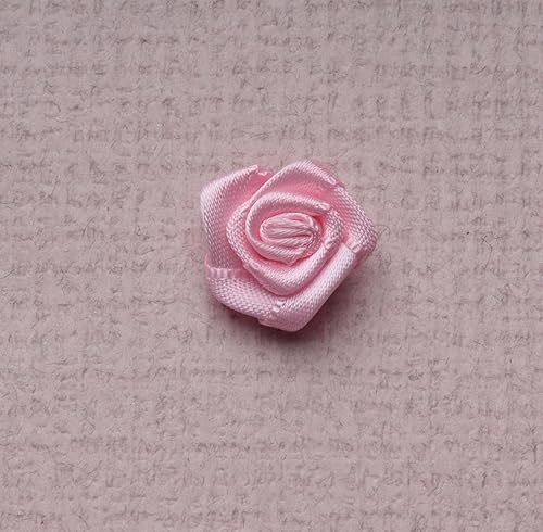 Miniatura 6 de SOWAKA 50 rosas de cinta de 0.8 in hechas a mano, bonitas flores pequeñas vintage para proyectos de manualidades, boda, festival, envoltura,