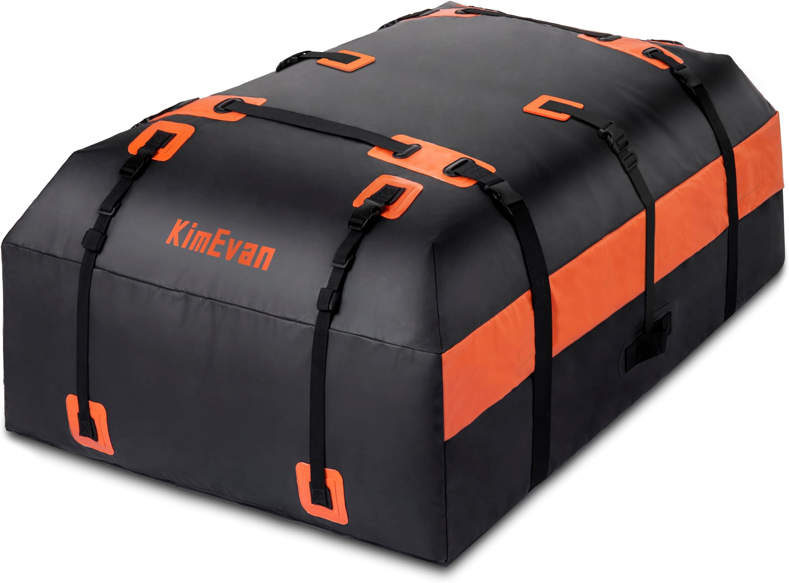 Kimevan Waterproof Rooftop Cargo Carrier, Upgrade Waterproof Design Soft Cargo Bag 15/21 Cubic feet for All Cars with/Without Rack, Includes Anti-Slip Mat, 2 Reinforced Straps (21 Cubic Feet)