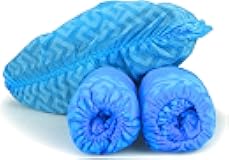 G & F Products Disposable Shoe Covers, Slip-Resistant Booties, Heavy-Duty, Waterproof, Elastic Band, Non-Slip Silicone Sole, Reusable, Protects Floors, Blue, 11 Us Men & 13 Us Women, 200 Pieces