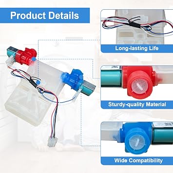 W11210459 Washer Water Inlet Valve Compatible with Whirlpool Crosley Maytag Amana Kenmore Inglis Roper Washing Machine Replacement for W10701459,W10838319,W10869799,PS11757114,W11038711,W11210459VP