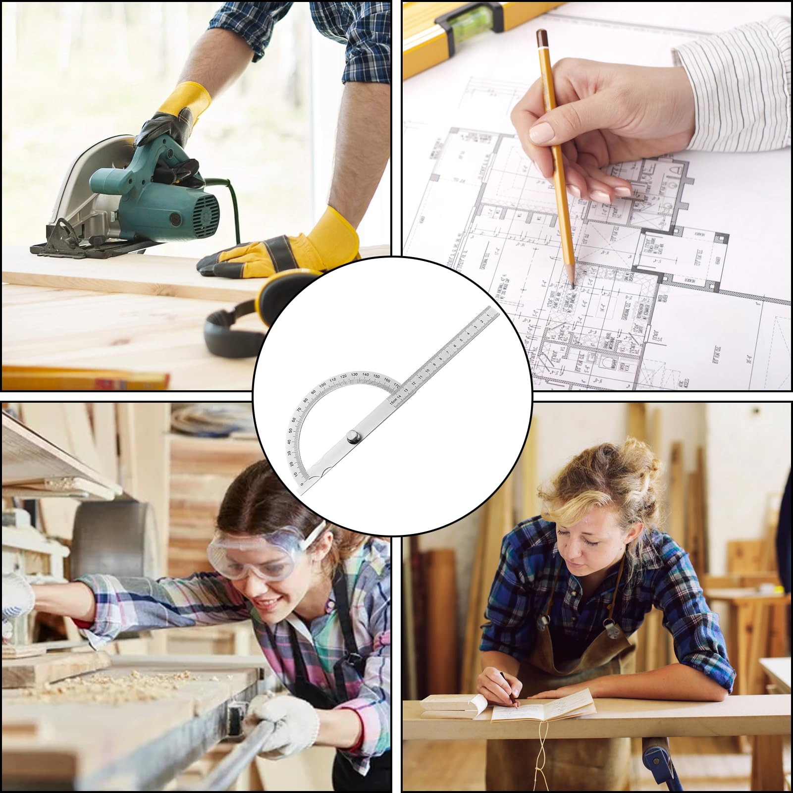 Universal-Winkelmesser Aus Edelstahl – Präzise Messung Von 0 Bis 180 Grad