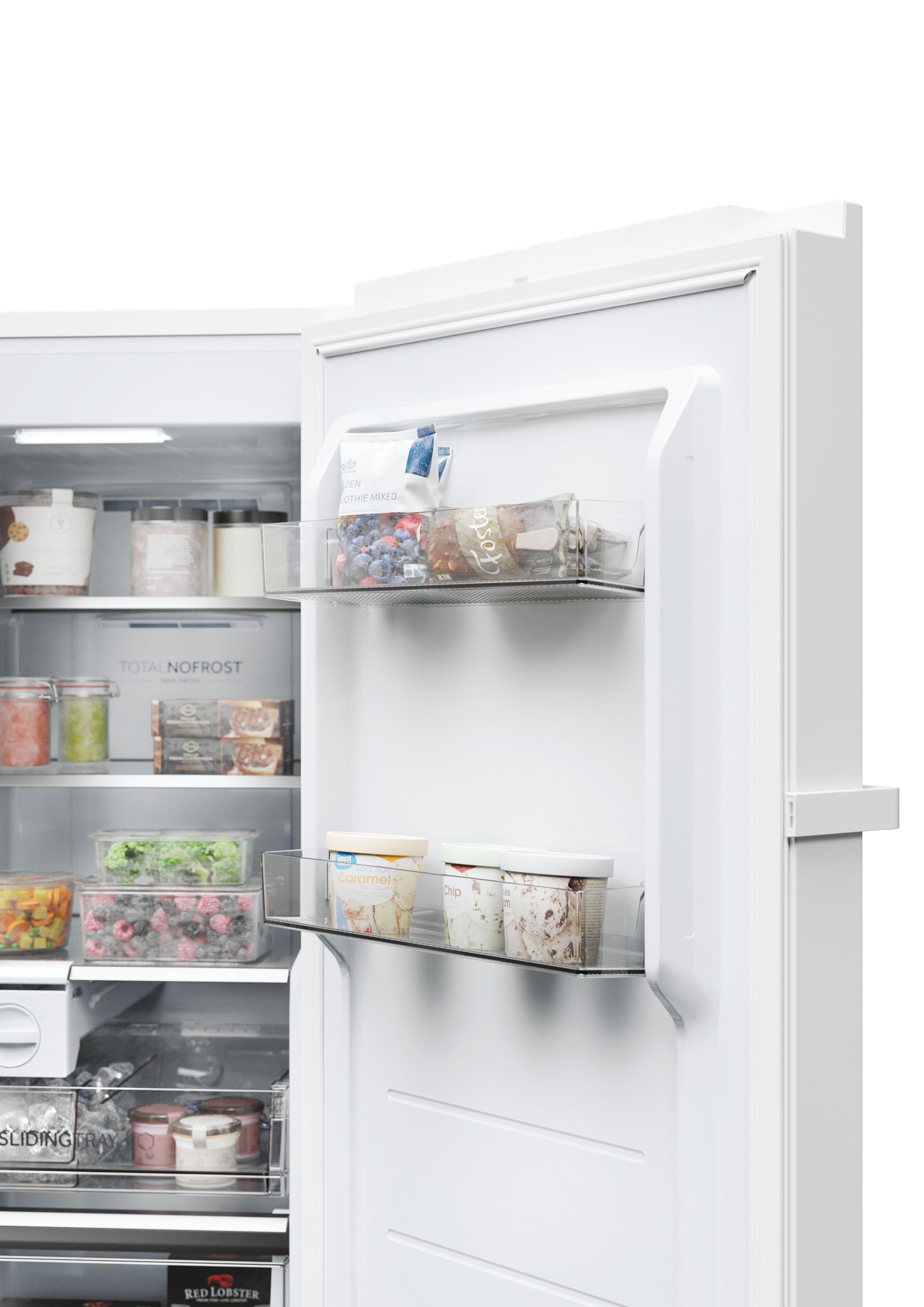 Haier Congelatore con sbrinamento automatico e macchina per cubetti di ghiaccio I Instaswitch H4F272WDH1 I Total No Frost congelatore, capacità 276 l, utilizzabile anche come frigorifero I Freezer con