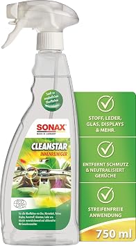 SONAX CleanStar (750 ml) Autoinnenreiniger für Stoff, Polster, Alcantara, Leder, Cockpit, Kunststoff, Gummi, Glas, Klavierlack, Displays, Touchscreens usw. | Art-Nr. 02534000