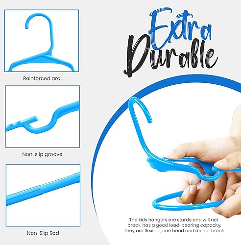 Vista 110 de Utopia Home Paquete de 40 perchas para niños, perchas de plástico de 11.5 pulgadas para armario, perchas para ropa y colgador infantil para armario