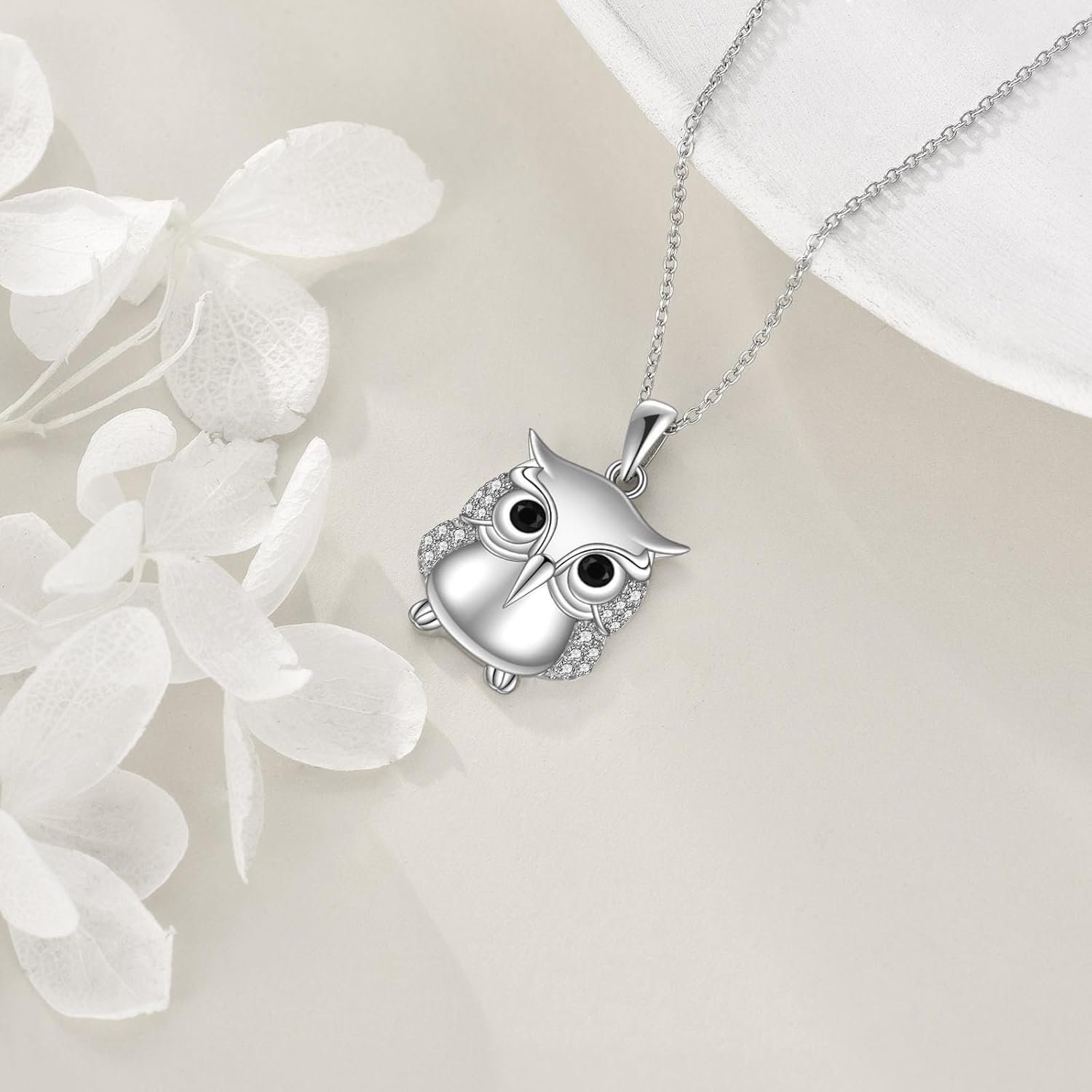 Owl Necklace 925 Sterling Silver Owl Pendant Necklace Jewelry Gifts for Women - Image 5