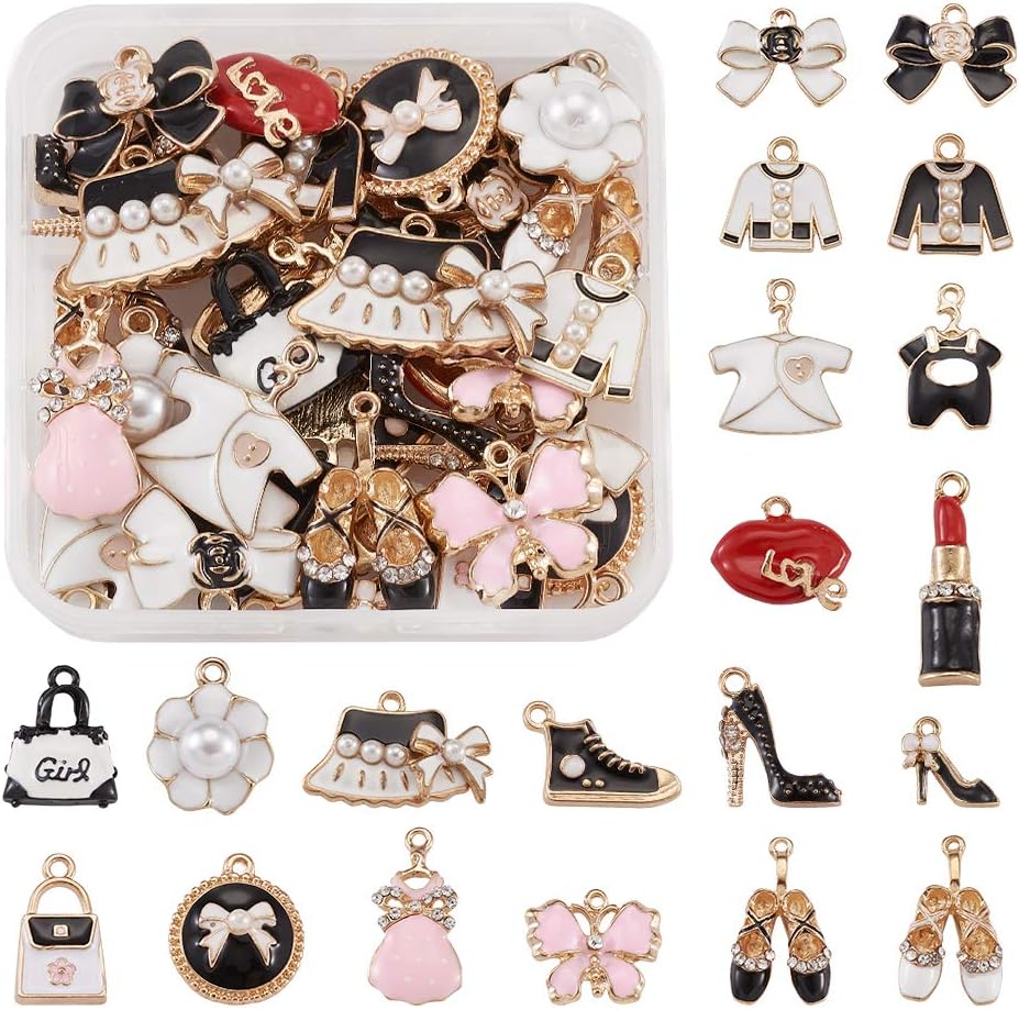 Cheriswelry Alloy Enamel Charms Pendants for Jewelry Bracelet Necklace Crafts Making