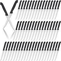 Therwen 100-Pack Serrated Stainless Steel Steak Knives, 8.8" Pointed Tip Blades, Dishwasher Safe for Kitchen, Restaurant, Camping