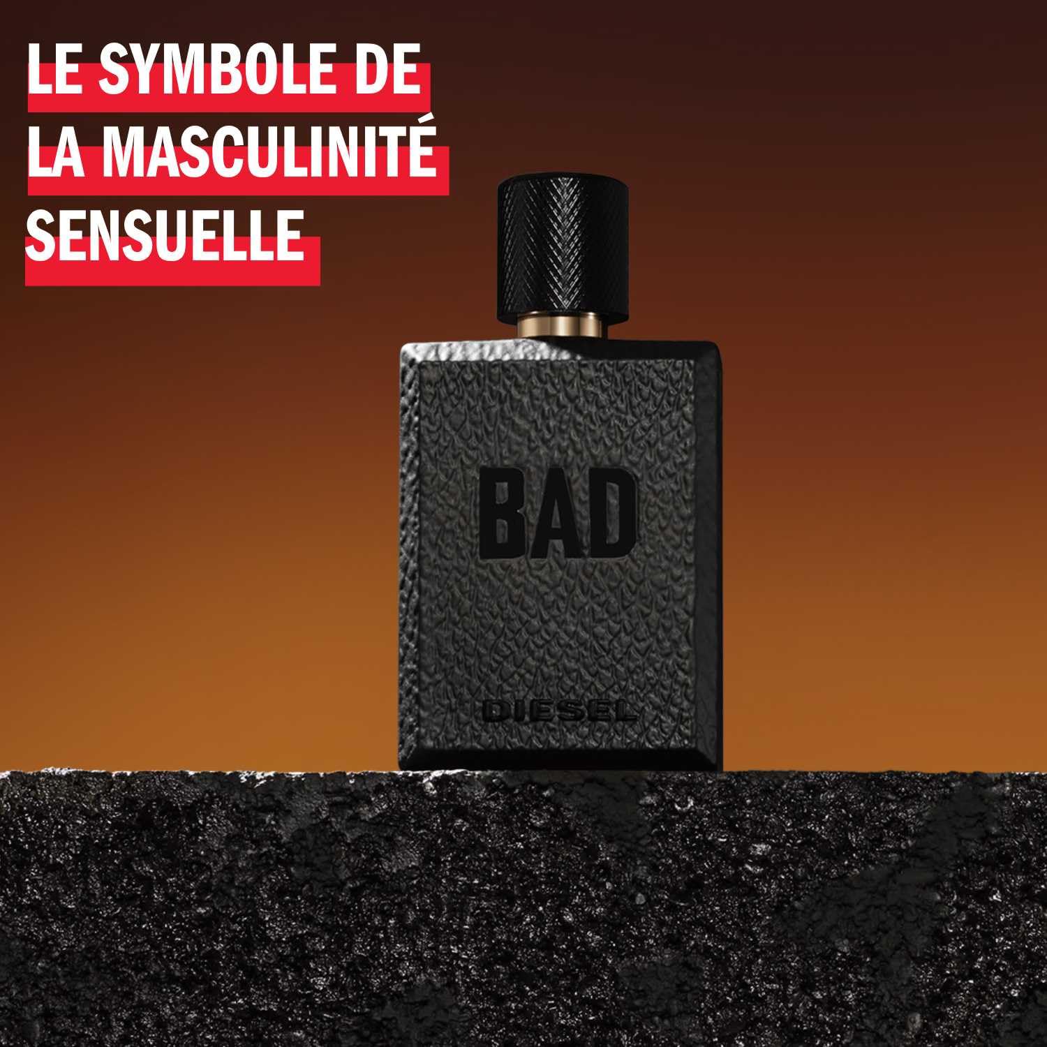 DIESEL Bad - Eau De Toilette Homme - Boisé - Accord Tabac, Caviar & Bergamote - Tenue Longue Durée - Spray Vaporisateur