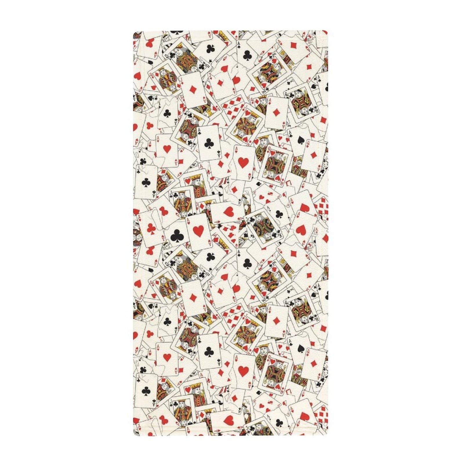 Anceky Ultra-Light Camp Towels, Playing Poker Cards Quick-Dry Absorbent Towels for Travel, Gym & Fitness Routines