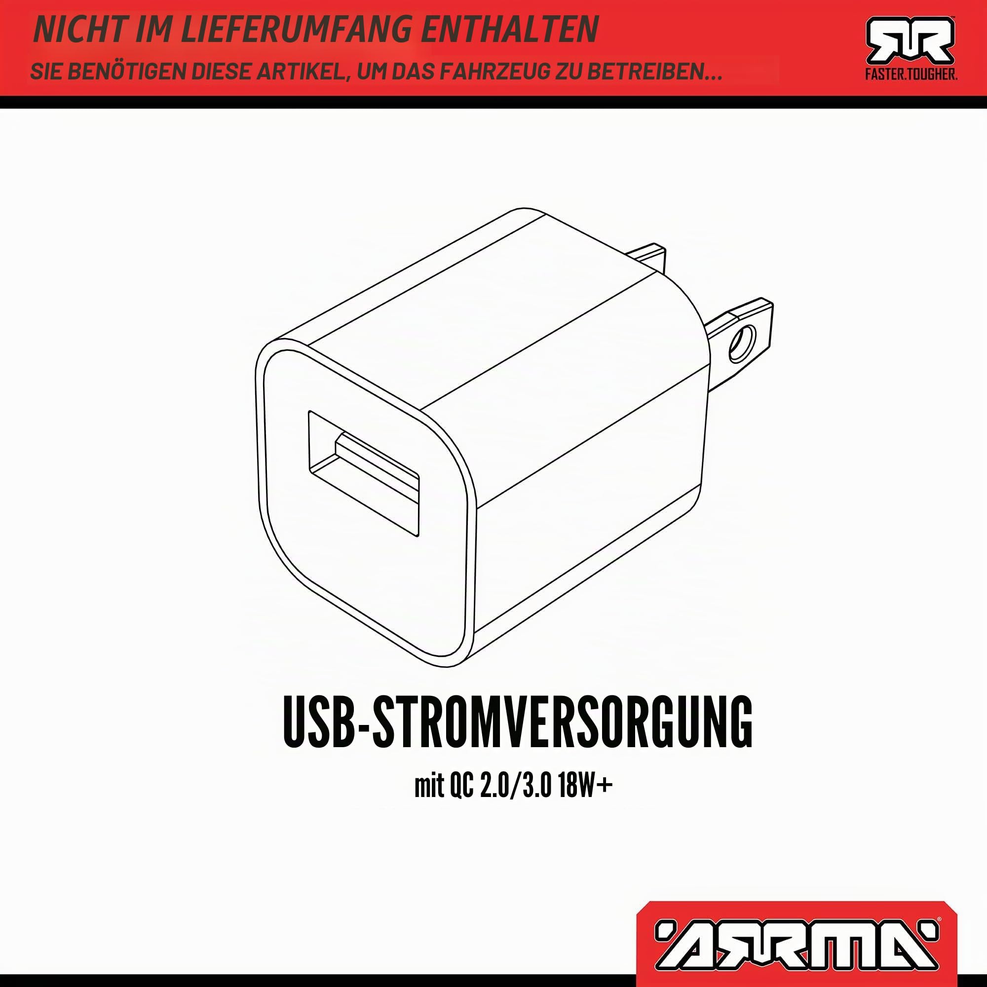 ARRMA 1/10 Gorgon 2WD RTR Monster Truck - Mega 550 14T Bürstenmotor, Spektrum SLT2 2.4GHz, inkl. 3300mAh NiMH Akku & S120 USB-C Ladegerät - Gun Metal