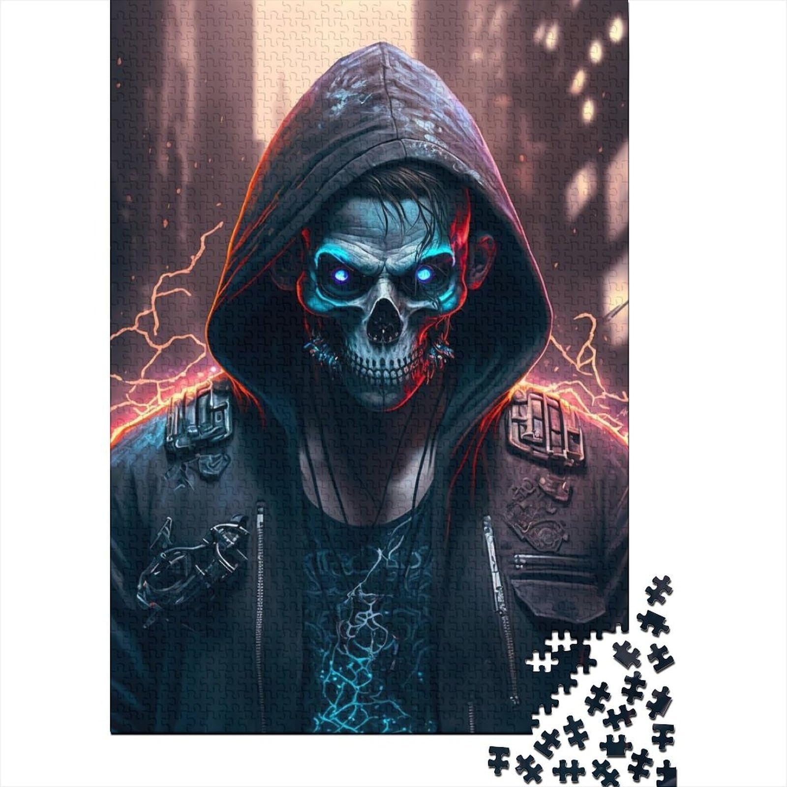 1000 Piece Skeleton Hacker Creative Square Jigsaw Puzzles for Adults And Wooden Puzzles Educational Game for Adult 1000pcs (75x50cm)