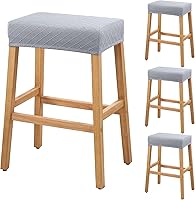 Vista 13 de YISUN Fundas de taburete rectangulares, paquete de 2 fundas elásticas impermeables para asiento de silla de montar, taburetes de bar, sillas de bar