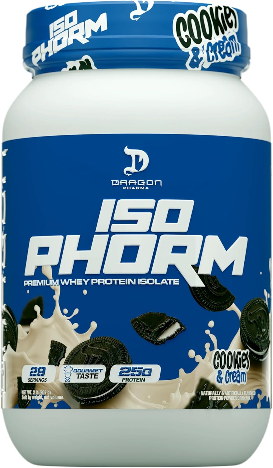 DRAGON PHARMA Isophorm, Hydrolized Whey Protein Isolate, Fast Absorption Premium Whey Protein, Maximize Recovery, Great Tasting, 25g Per Serving (2 lb, Vanilla Soft Serve)