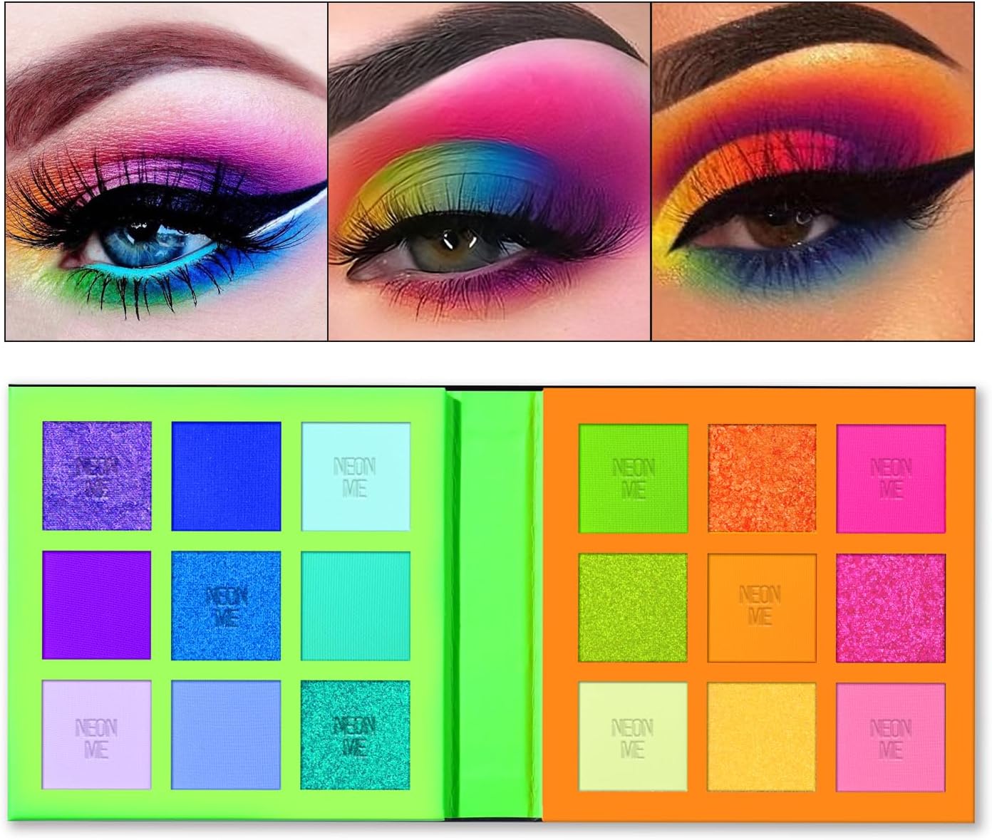 TINTARK Neonme Eyeshadow Palette, 18 Fluorescent Color Glowing