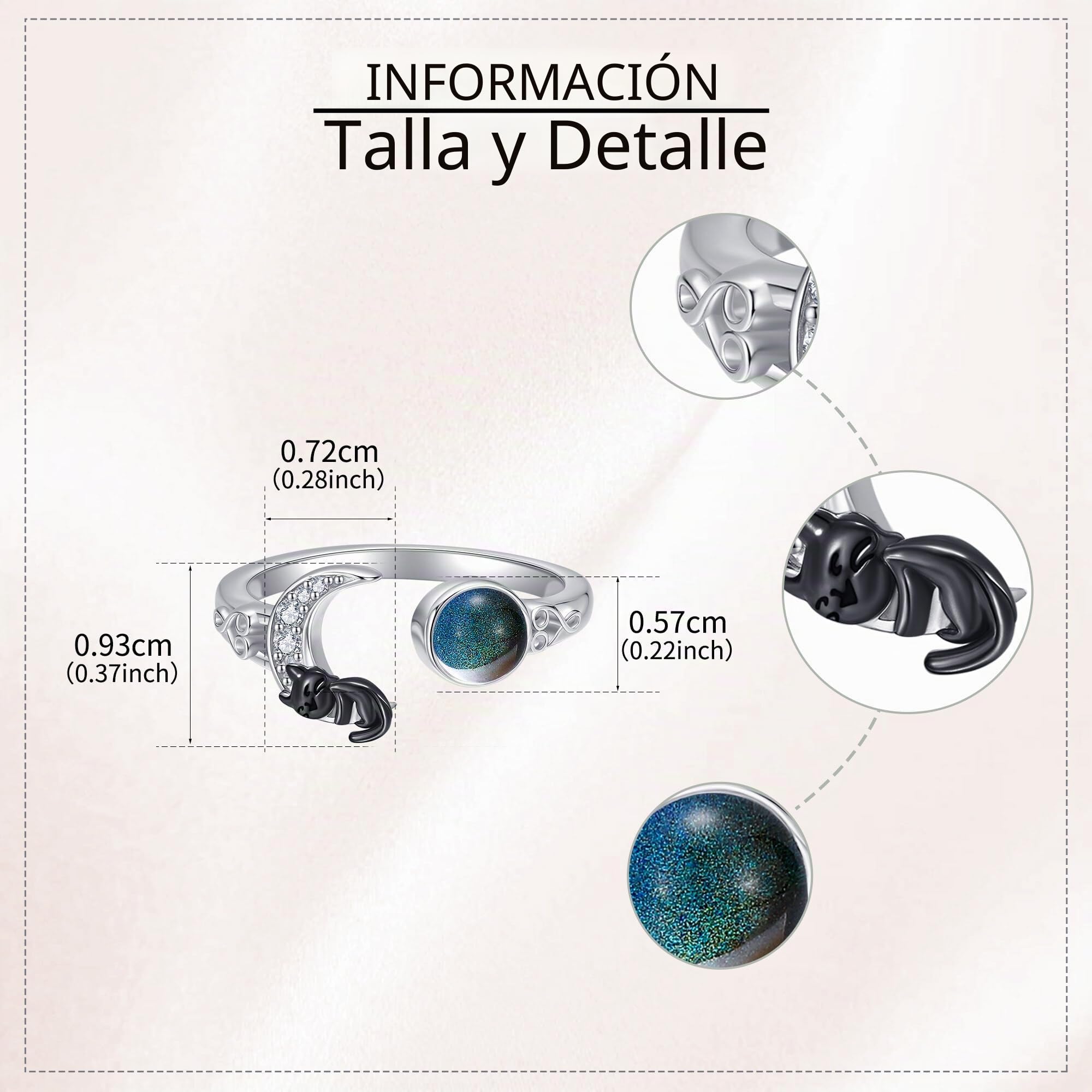 DAYLINLOVE Anillo de plata de ley 925 con diseño de perro salchicha/cuervo/montaña/tiburón/colibrí/libélula ajustable anillo abierto pulgar anillo animal joyería Navidad regalo de Navidad para mujeres