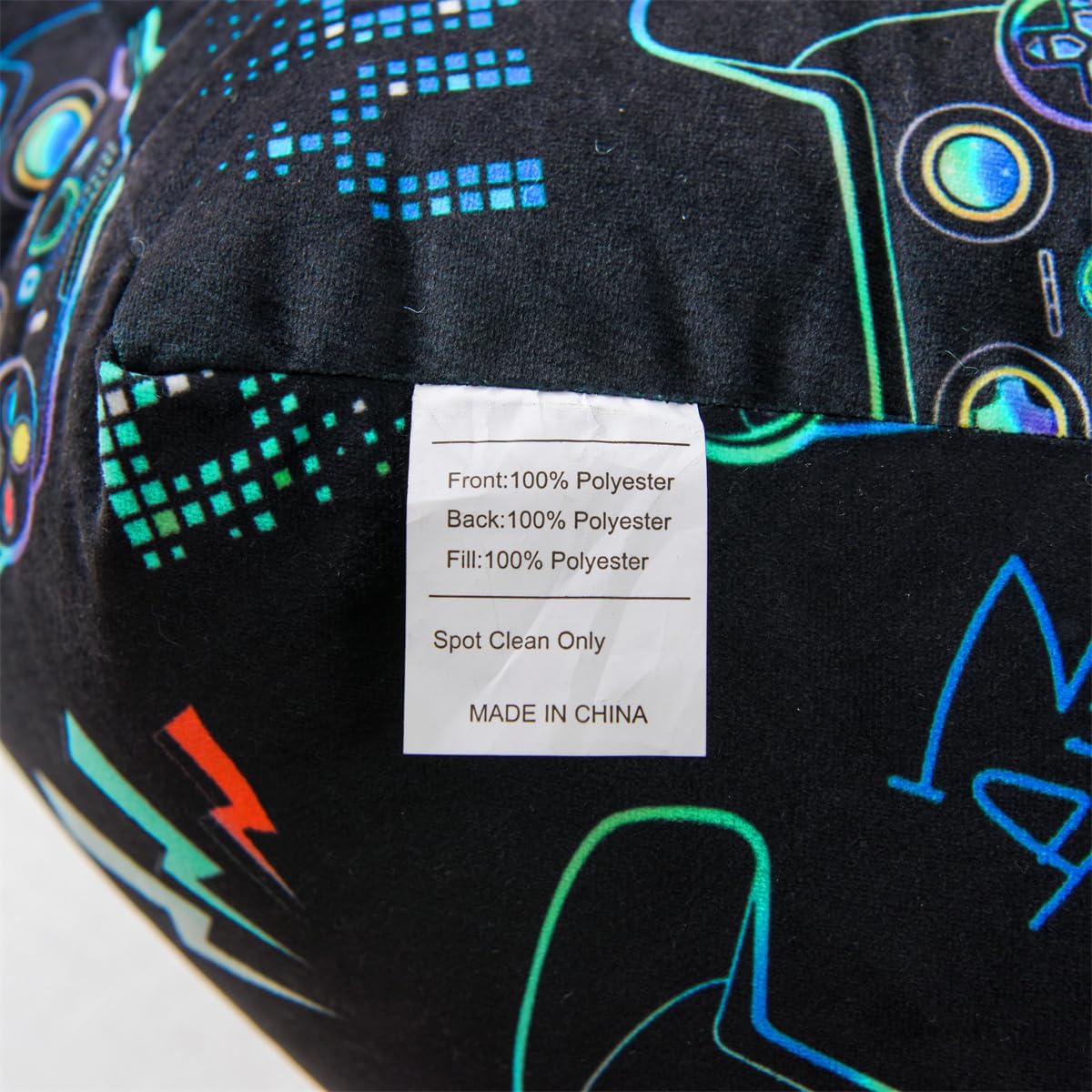 Holawakaka Reading Pillow with Arms Gamer Print Plush Bed Rest Pillows for Kids Teens Petites Sitting in Bed, Sofa, Chair, Lounge, Back Cushion with 1pc Decorative Pillowcase