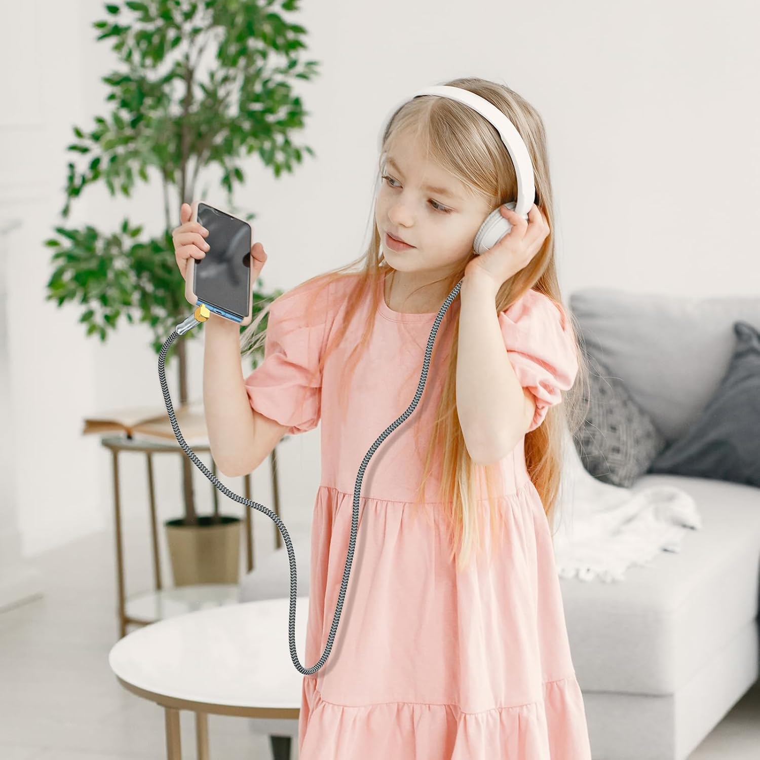 EMK 90度オスからライトアングルオス 3.5mmステレオオーディオAUXケーブル 2.4M 金メッキ デュアルアングル TRS