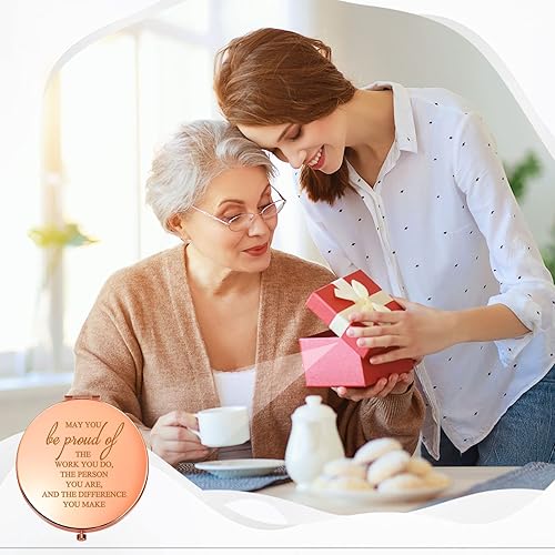 Miniatura 7 de Unittype 30 piezas de regalo de agradecimiento a los empleados, regalos de agradecimiento, espejo compacto inspirador con texto en inglés "May You