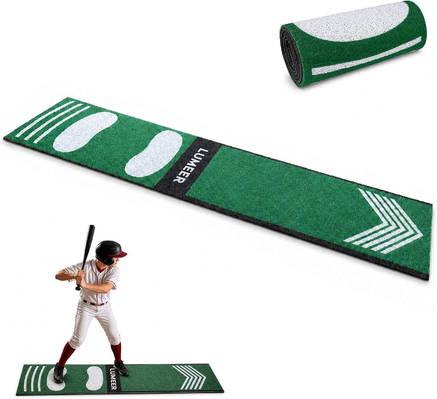 Trainer Mat Baseball, 54x12 Inch Pitching & Throwing Training Mat for Stride & Stance Practice, Wear Resistant Non-Slip, Portable Indoor/Outdoor Auxiliary Tool for Youth Beginners