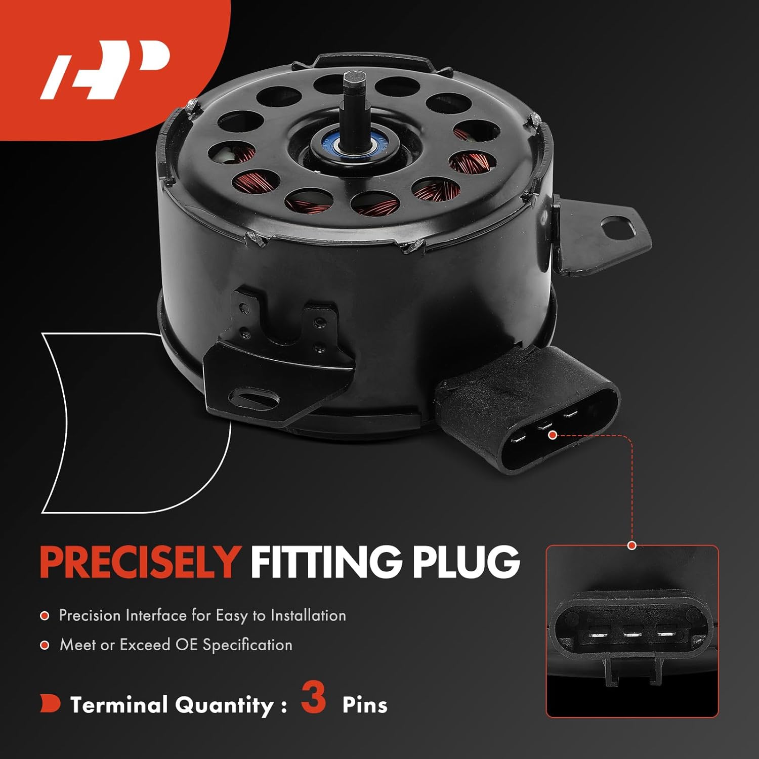 A-Premium Engine Radiator Cooling Fan Motor Compatible with Ford Taurus 1996-2007 & Mercury Sable 1996-2005, Replace# F8DZ8C607BA, FO3113107