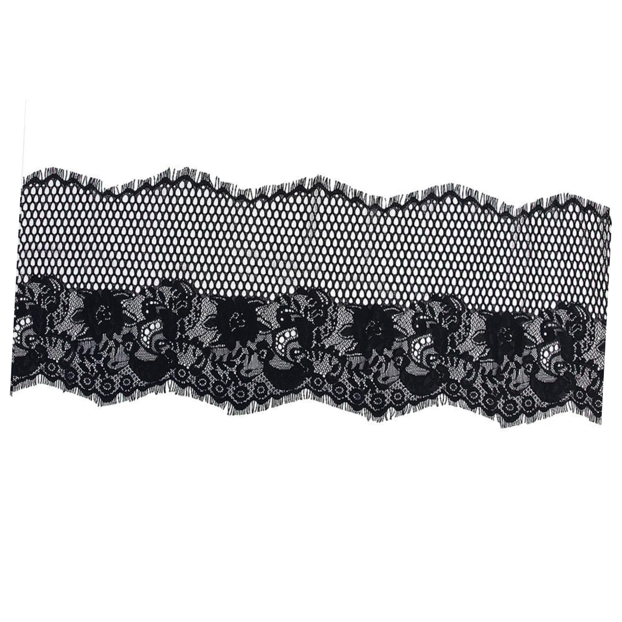 SHINEOFI 3piezas Encaje Negro De Yardas Ribete Floral Para Manualidades y Costura Para Ropa Disfraces y Cortinas De Material