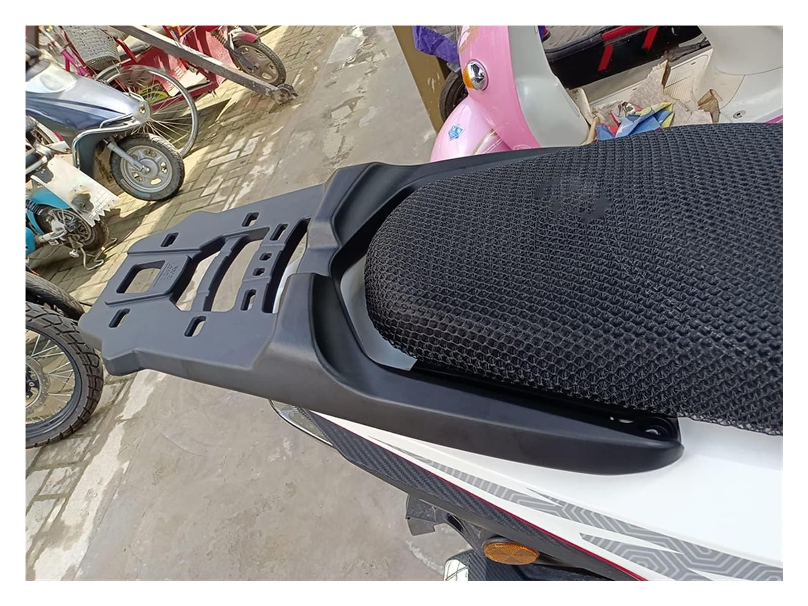 para RX125 RX 125 Fi Portaequipajes Trasero Accesorios para Motocicleta Caja Trasera Soporte para Baúl Reposabrazos Portapacchi Moto(Black)