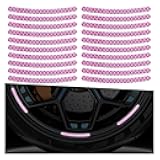 ZIMISI 20PCS Car Wheel Stripe Reflective Stickers, Anti-Scratch Rim Decals for Vehicles, Night Safety Warning Tape Decal, Car Wheel Decorative Stripe Stickers for Motorcycles, Bicycles (Neon Pink)