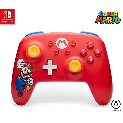 PowerA Wireless Controller for Nintendo Switch - Mario Joy, Nintendo Switch - OLED Model, Nintendo Switch Lite, Gamepad, game controller, Bluetooth controller, motion controls, officially licensed