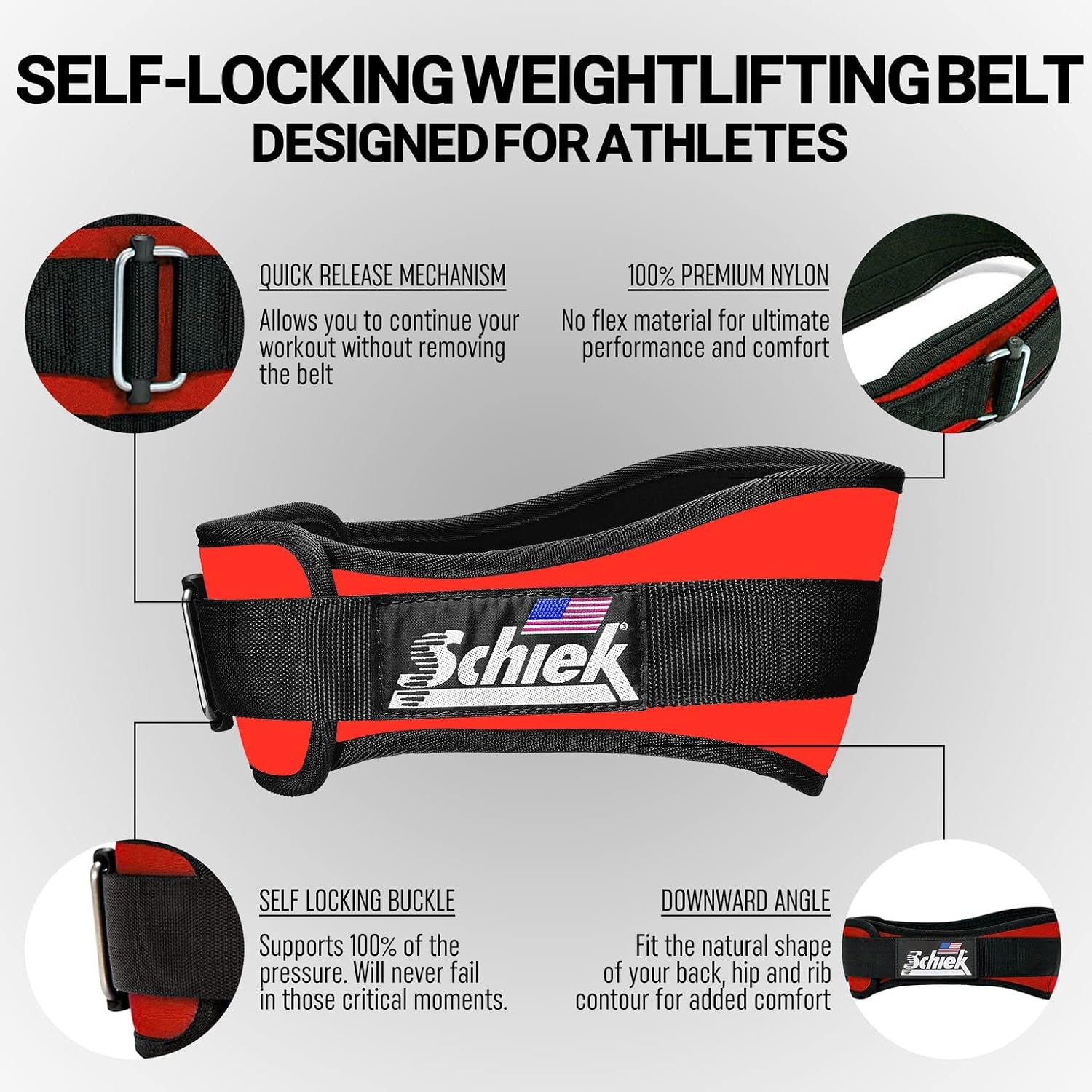 Schiek Sports 2006 Nylon 6" Weight Lifting Belt - Support Belt for Power Lifting