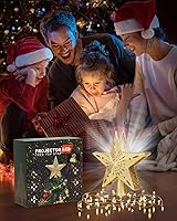 Vista 49 de Decoración para árbol de Navidad iluminada con 6 patrones proyectados, estrella de Navidad con luces giratorias LED integradas, proyector